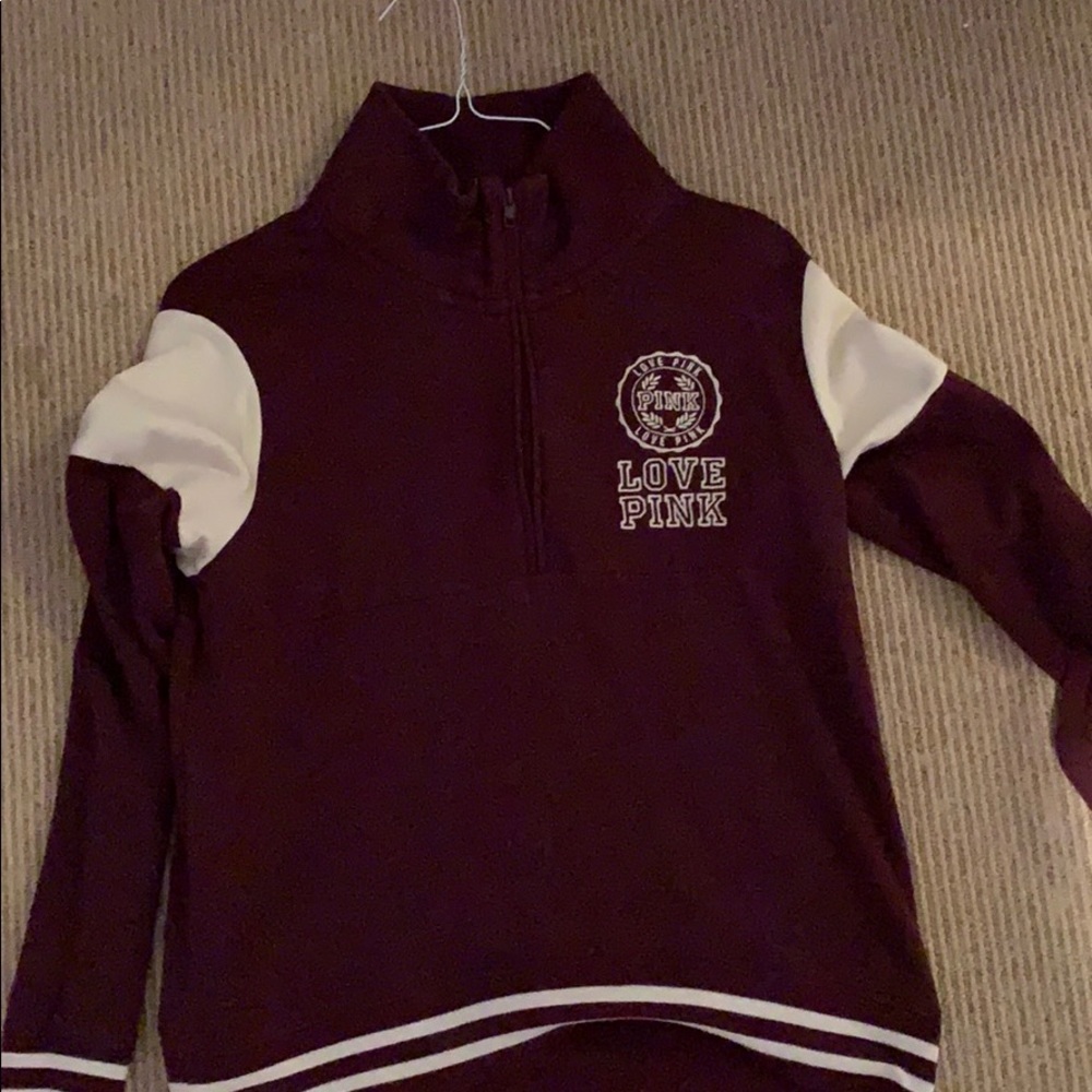 pink quarter zip jacket